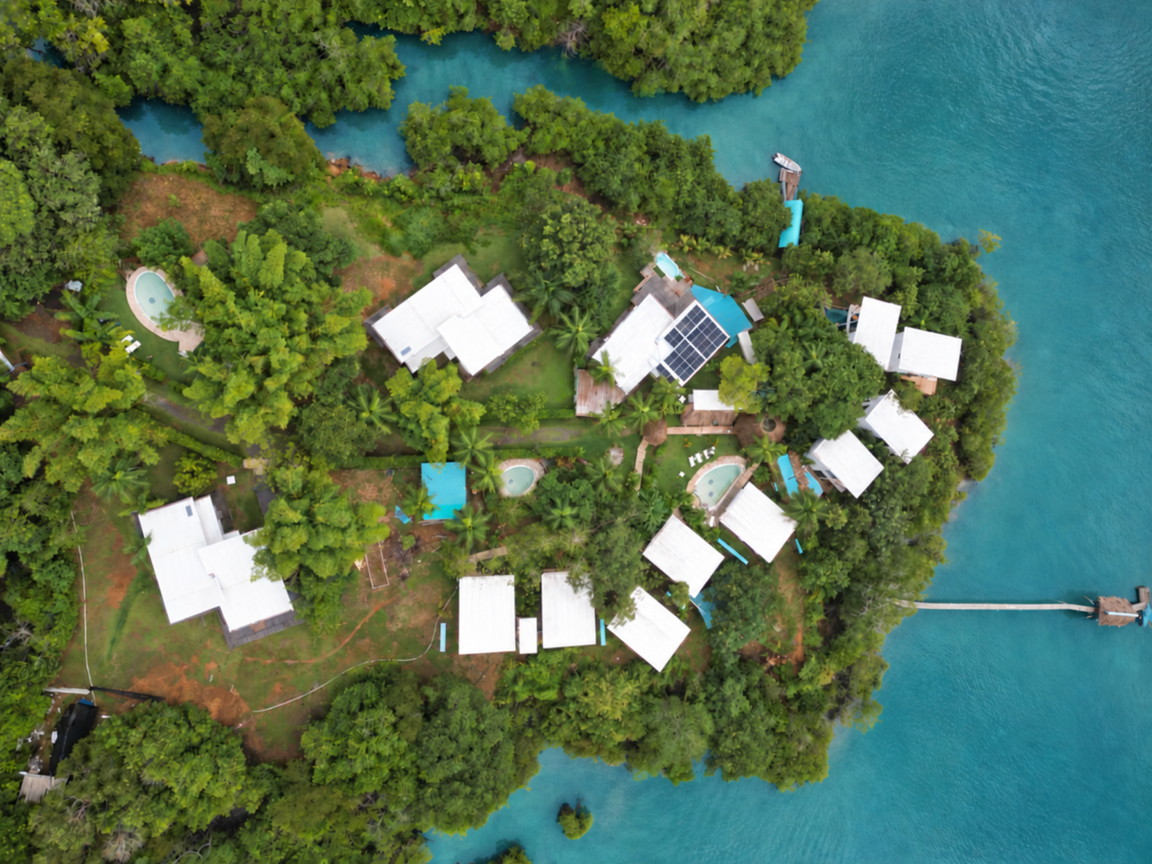 Vista aérea vertical tomada con dron de Isla Escondida